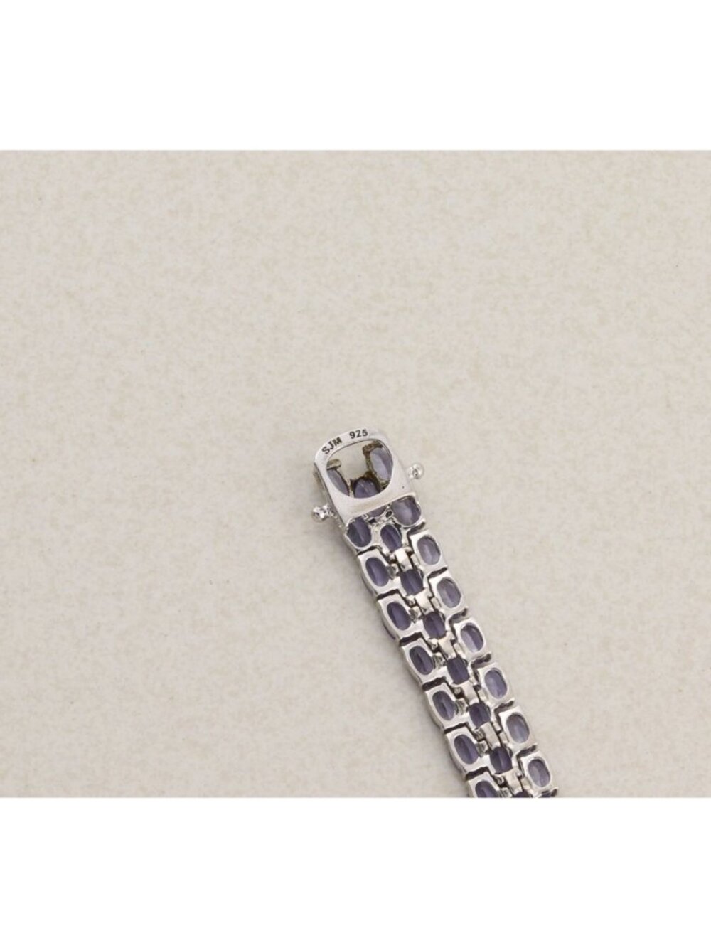 Sterling Silver 20 Carat Natural Tanzanite 3 Row Tennis Bracelet 7 1/4" inch - Picture 8 of 8